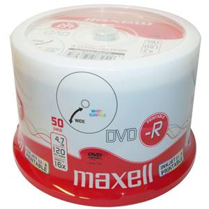 DVD-R 4.7GB120min 16x Cake 50pz MAXELL Stampabile Bianca WIDE No ID brand