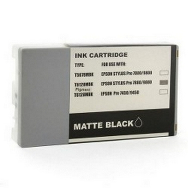Cartuccia comp. per Epson T6128 nero opaco ink dye 3