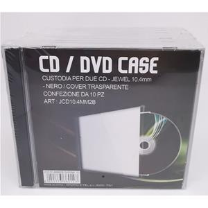 CUSTODIA 10.4mm CD JEWEL DOPPIA TRAY NERO Conf.10pz