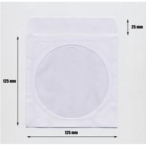 BUSTINE per CD DVD BLURAY CARTA BIANCA e OBLO’ TRASP con ALETTA Conf.100pz