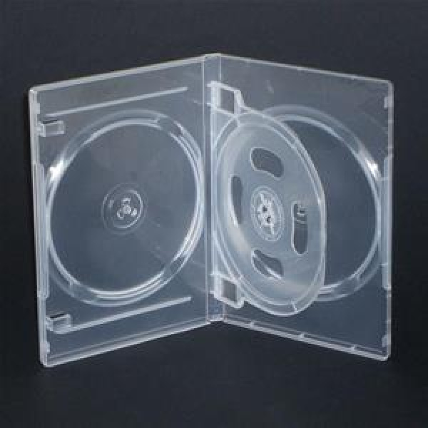 CUSTODIA 14mm DVD QUADRUPLA CLEAR LUCIDO con 1 inserto 3