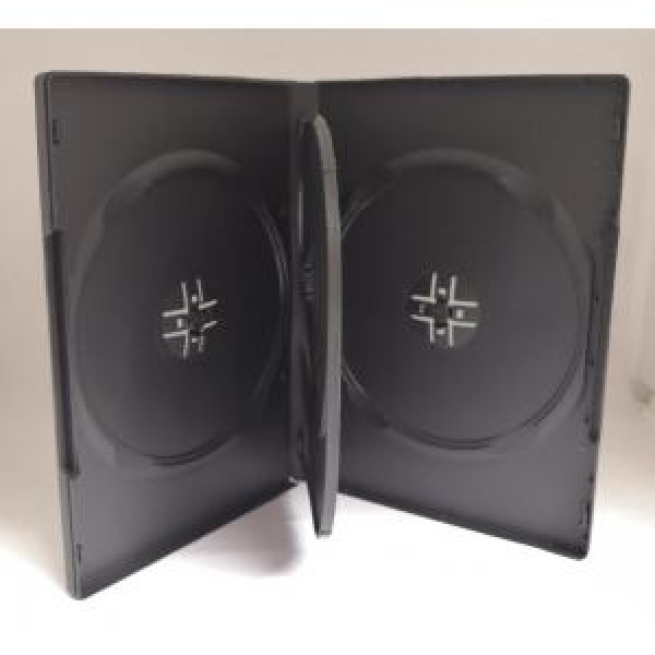 CUSTODIA 14mm DVD QUADRUPLA NERA con 1 inserto 3