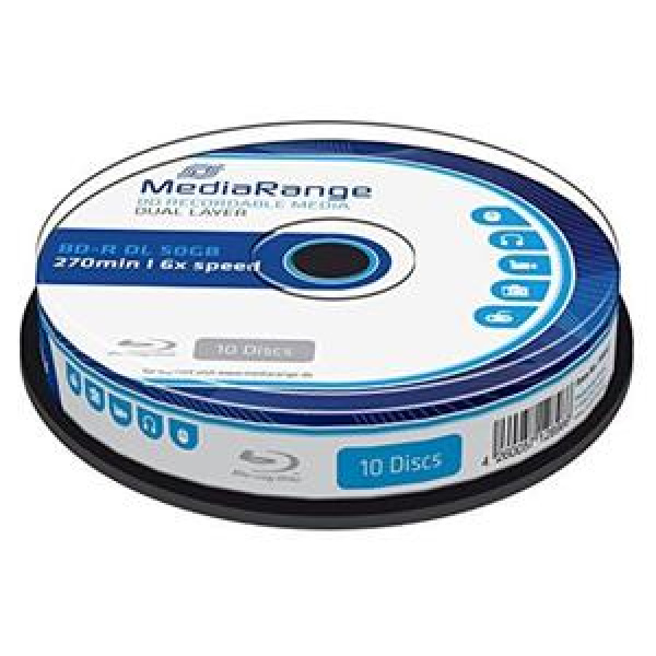 Blu-Ray BD-R DL 50GB 6x Cake 10pz MEDIARANGE 3