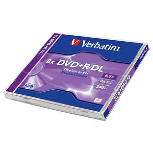 DVD+R DL 8.5GB 240min 8x Jewel 1pz VERBATIM Azo 3