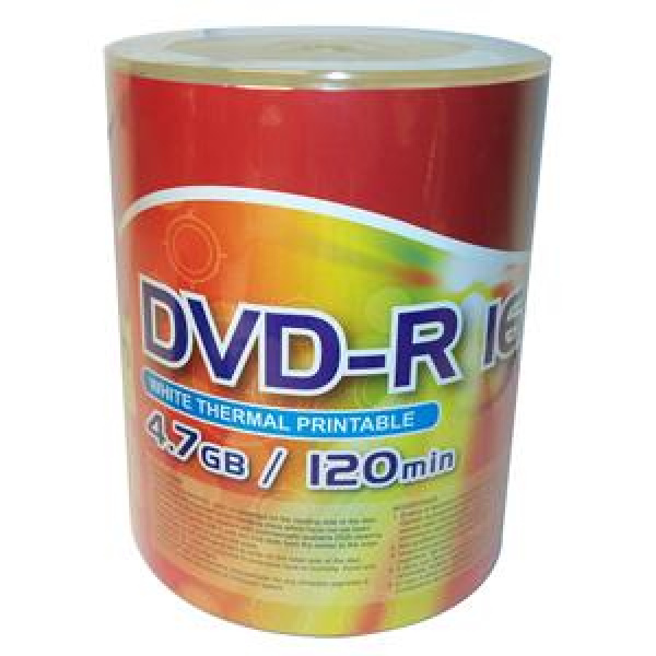 DVD-R 4.7GB 120min 16x Shrink 100pz CMC Termica Bianca 23-118mm 3