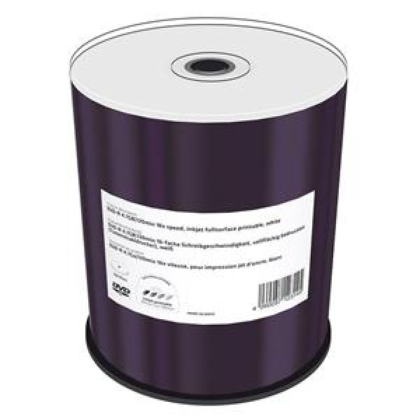 DVD-R 4.7GB 120min 16x Cake 100pz MediaRange Stampabile Bianca 23-118mm 3