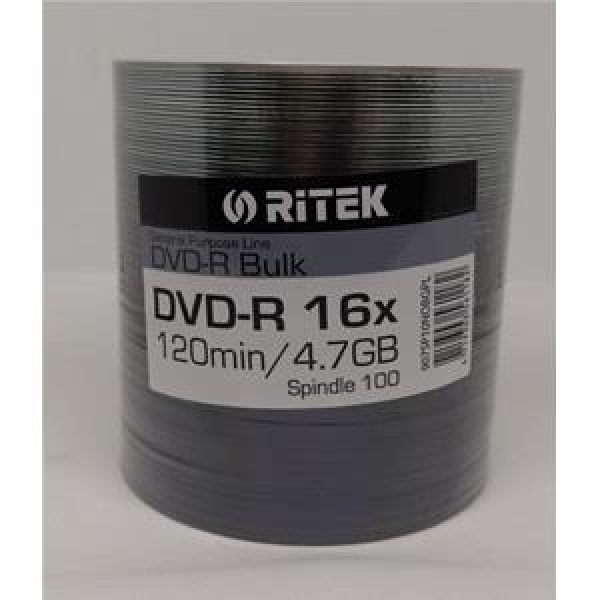 DVD-R 4.7GB 120min 16x Shrink 100pz RITEK OEM 3