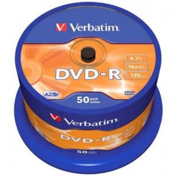 DVD-R 4.7GB 120min 16x Cake 50pz VERBATIM Azo 3