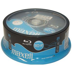Blu-Ray BD-R SL 25GB 4x Cake 25pz MAXELL Stampabile Bianca Wide