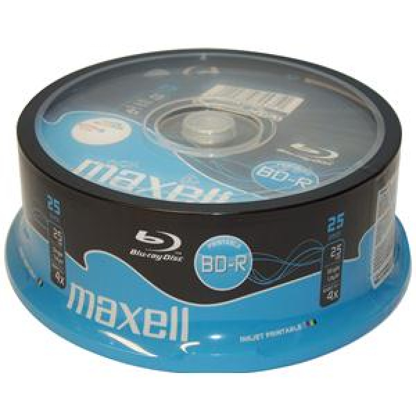 Blu-Ray BD-R SL 25GB 4x Cake 25pz MAXELL Stampabile Bianca Wide 3
