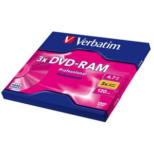 DVD-RAM 4.7GB 120min 3x Cartridge 1pz VERBATIM SingleSided 3