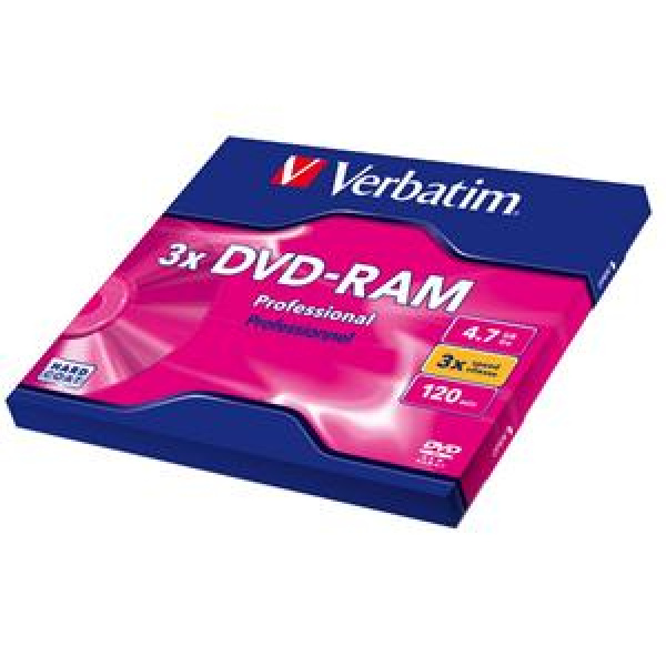 DVD-RAM 4.7GB 120min 3x Cartridge 1pz VERBATIM SingleSided 3