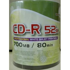 CD-R 700MB 80min 52x Shrink 100pz CMC Stampabile Bianca PRO 23-118mm