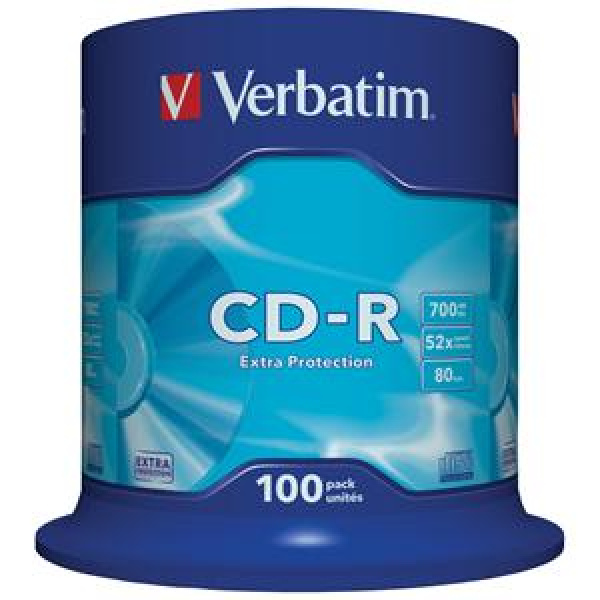 CD-R 700MB 80min 52x Cake 100pz VERBATIM Extra Protection 3