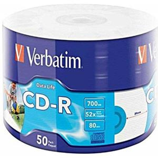 CD-R 700MB 52x Shrink 50pz VERBATIM InkJet Bianca 40-118 3