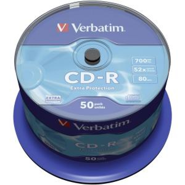 CD-R 700MB 80min 52x Cake 50pz VERBATIM Extra Protection 3
