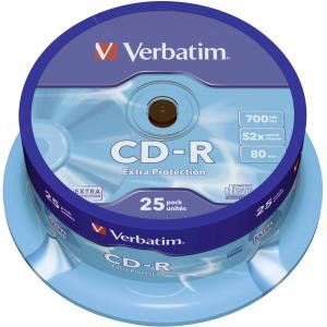 CD-R 700MB 52x Cake 25pz VERBATIM Extra Protection