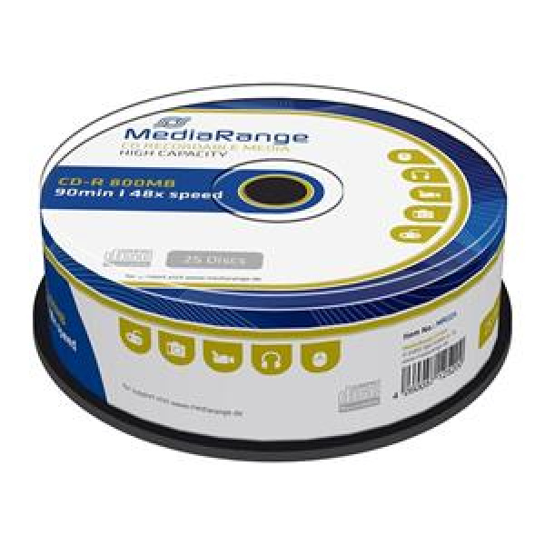 CD-R 800MB 90min 48x Cake 25pz MediaRange 3