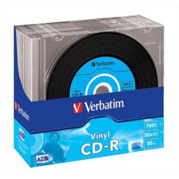 CD-R 700MB 52x Slim 10pz VERBATIM Azo Vinile Colorati 3