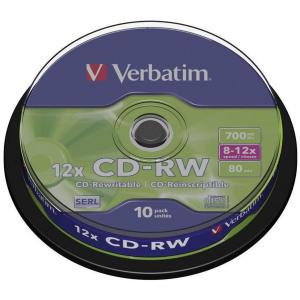 CD-RW 700MB 80min 12x Cake 10pz VERBATIM SERL ReWritable 3