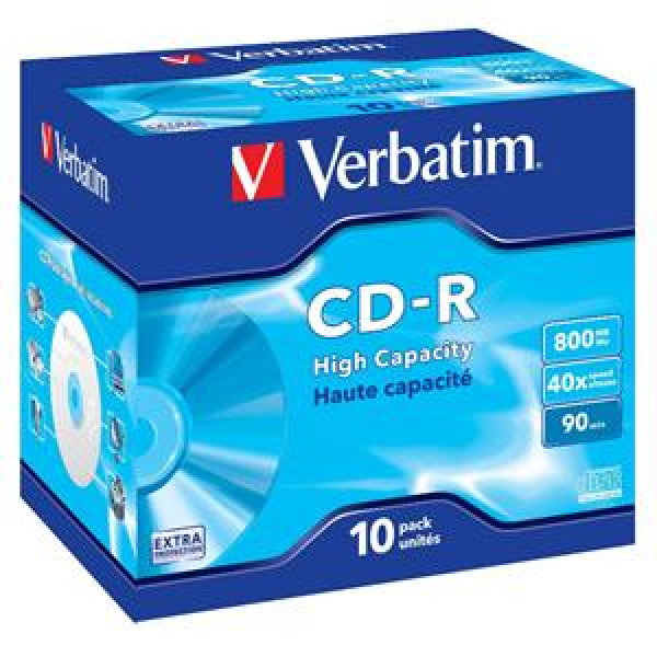 CD-R 800MB 40x Jewel 10pz VERBATIM Extra Protection 3