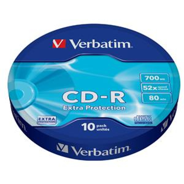 CD-R 700MB 80min 52x Shrink 10pz VERBATIM Extra Protection 3