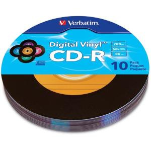CD-R 700MB 80min 52x Shrink 10pz VERBATIM Vinile Colorati