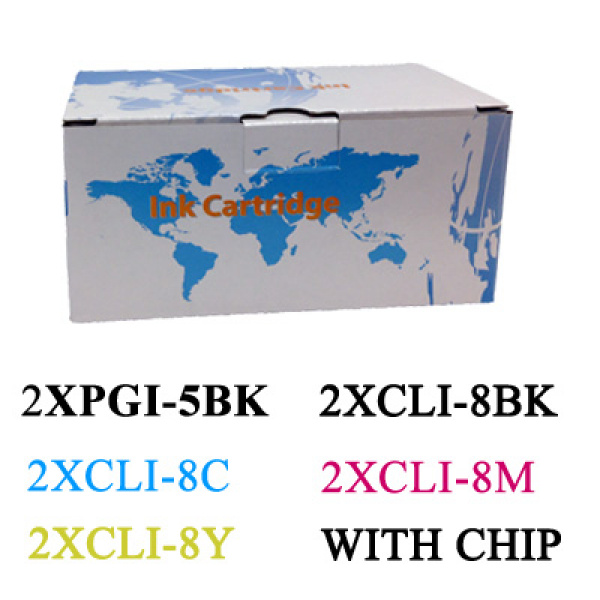 Kit 10 Cartucce per Canon 2XPGI-5BK 2XCLI-8BK 2XCLI-8C 2XCLI-8M 2XCLI-8Y 3