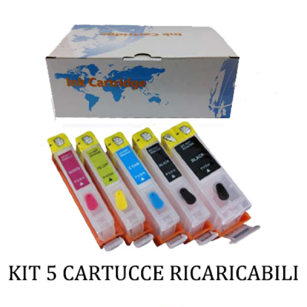 Kit 5 Cartuccia ricaricabile vuota per Canon PGI-550-CLI551 3