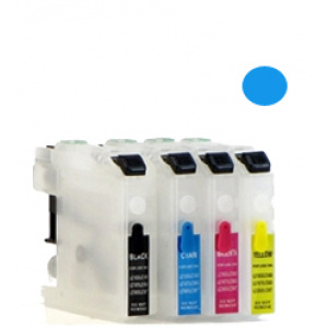 Cartuccia ricaricabile vuota per Brother LC-123 ciano con chip aggiornato