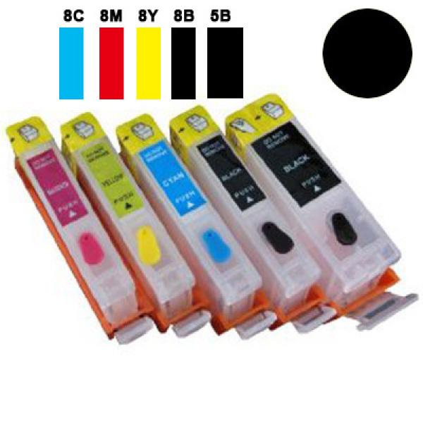 Cartuccia ricaricabile vuota per Canon PGI-5 nero con chip autoreset 3