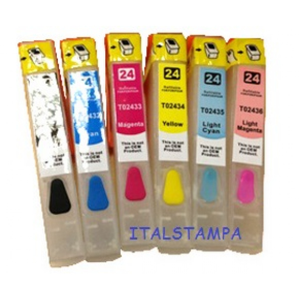 Cartuccia ricaricabile vuota per Epson T2436 magenta chiaro con chip autoreset 3