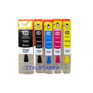 Cartuccia ricaricabile vuota per Epson T2631 nero con chip autoreset