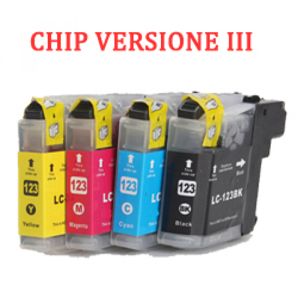 Cartuccia per Brother LC-123 magenta con CHIP VERSIONE III 3