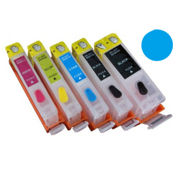 Cartuccia ricaricabile vuota per .Canon CLI-521 ciano con chip autoreset 3