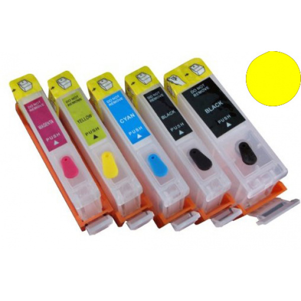 Cartuccia ricaricabile vuota per .Canon CLI-521 giallo con chip autoreset 3