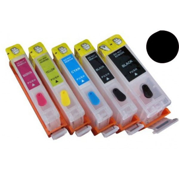 Cartuccia ricaricabile vuota per .Canon CLI-521 nero con chip autoreset 3