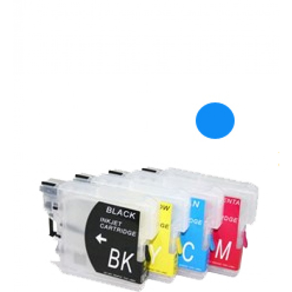 Cartuccia ricaricabile vuota per Brother LC985 LC980 LC1100 ciano 3