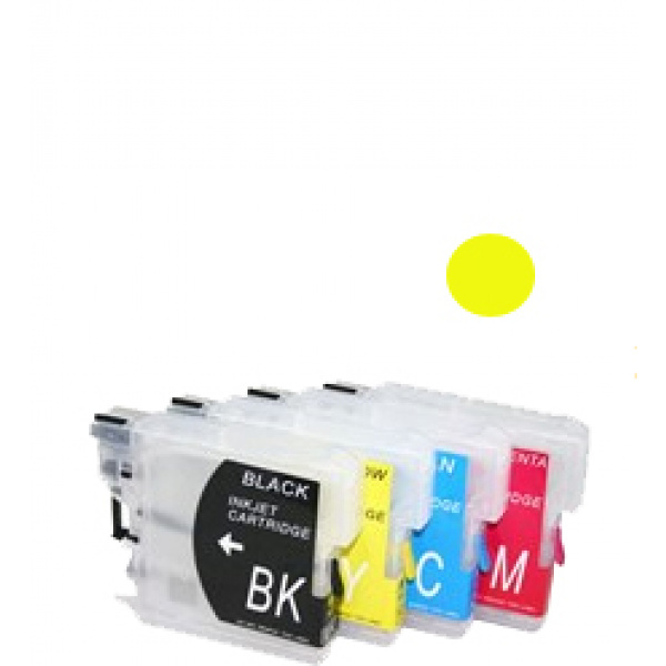Cartuccia ricaricabile vuota per Brother LC985 LC980 LC1100 giallo 3