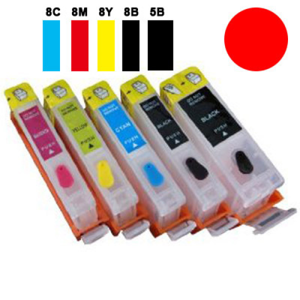Cartuccia ricaricabile vuota per Canon CLI-8 magenta con chip autoreset 3