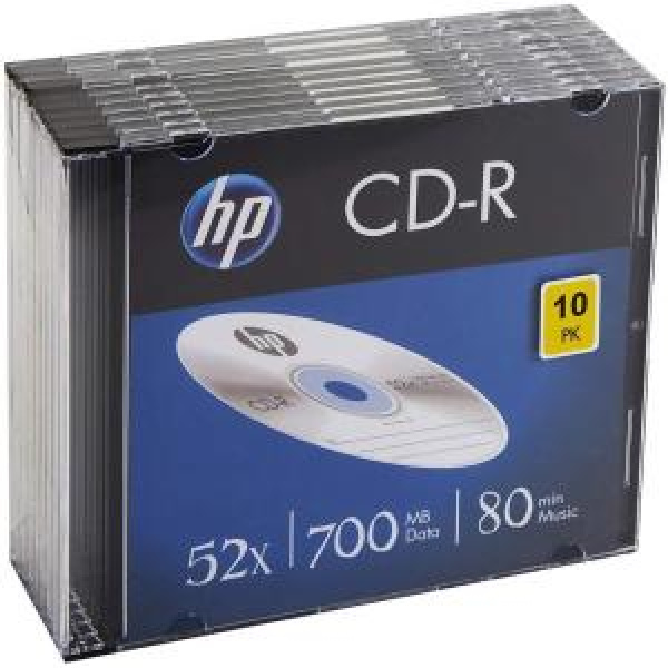 CD-R 700MB 80min 52x Slim 10pz HP – 69310 3