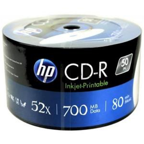 CD-R 700MB 52x Shrink 50pz HP InkJet Bianca 23.5-118 – 69301 3