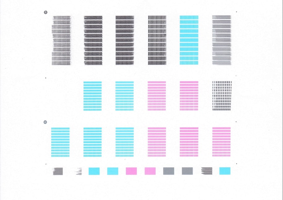 prova di stampa allineamento ugelli