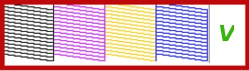 esempio di stampa di prova ugelli riuscita