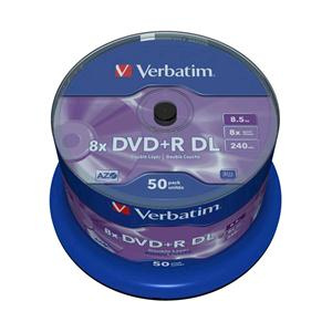 DVD+R DL 8.5GB 240min 8x Cake 50pz VERBATIM Azo