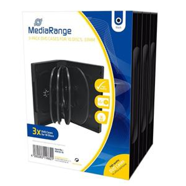 CUSTODIA 33mm DVD 10 posti NERA con 4 inserti senza clips conf.3pz 3