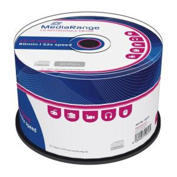 CD-R 700MB 80min 52x Cake 50pz MediaRange 3