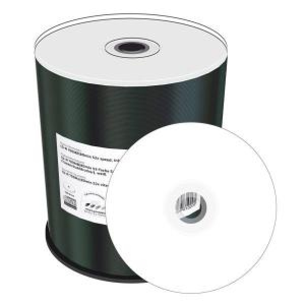 CD-R 700MB 80min 52x Cake 100pz MediaRange Stampabile Bianca 23-118mm 3