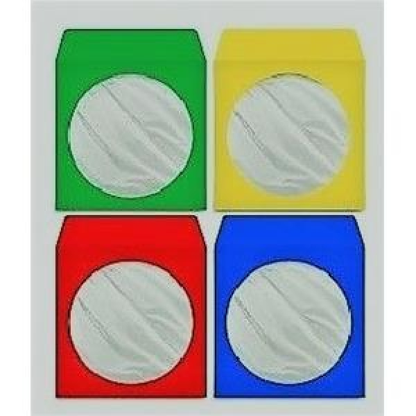 BUSTINE per CD DVD BLURAY CARTA 100gr COLORATE e OBLO’ TRASP con ALETTA Conf.100pz 3