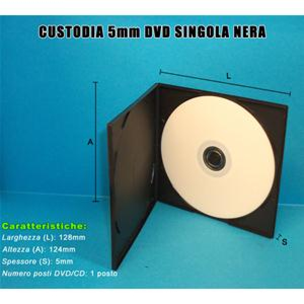 CUSTODIA 5mm in PP SINGOLA NERA QUADRATA Economica 3